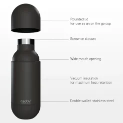 ASOBU Orb Stainless Steel Vacuum Insulated Water Bottle, 14 oz., Pastel Purple (ADNASBV30PP)