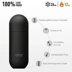 ASOBU Orb Stainless Steel Vacuum Insulated Water Bottle, 14 oz., Pastel Teal (ADNASBV30PT)