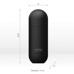 ASOBU Orb Stainless Steel Vacuum Insulated Water Bottle, 14 oz., Silver (ADNASBV30SIL)