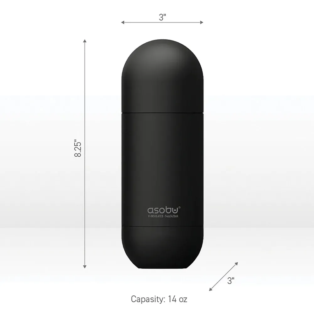 ASOBU Orb Stainless Steel Vacuum Insulated Water Bottle, 14 oz., Silver (ADNASBV30SIL)
