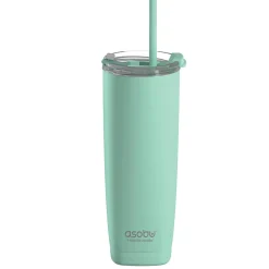 20-Ounce Aquilina Double-Wall-Insulated Stainless Steel Tumbler with Straw, Mint Green (NA-BF23MINT)<ASOBU Online