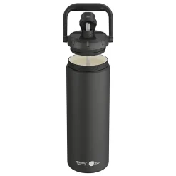 ASOBU Puramic Canyon Ceramic Double Wall Insulated Water Bottle, 50 oz., Black (ADNATMF7C)