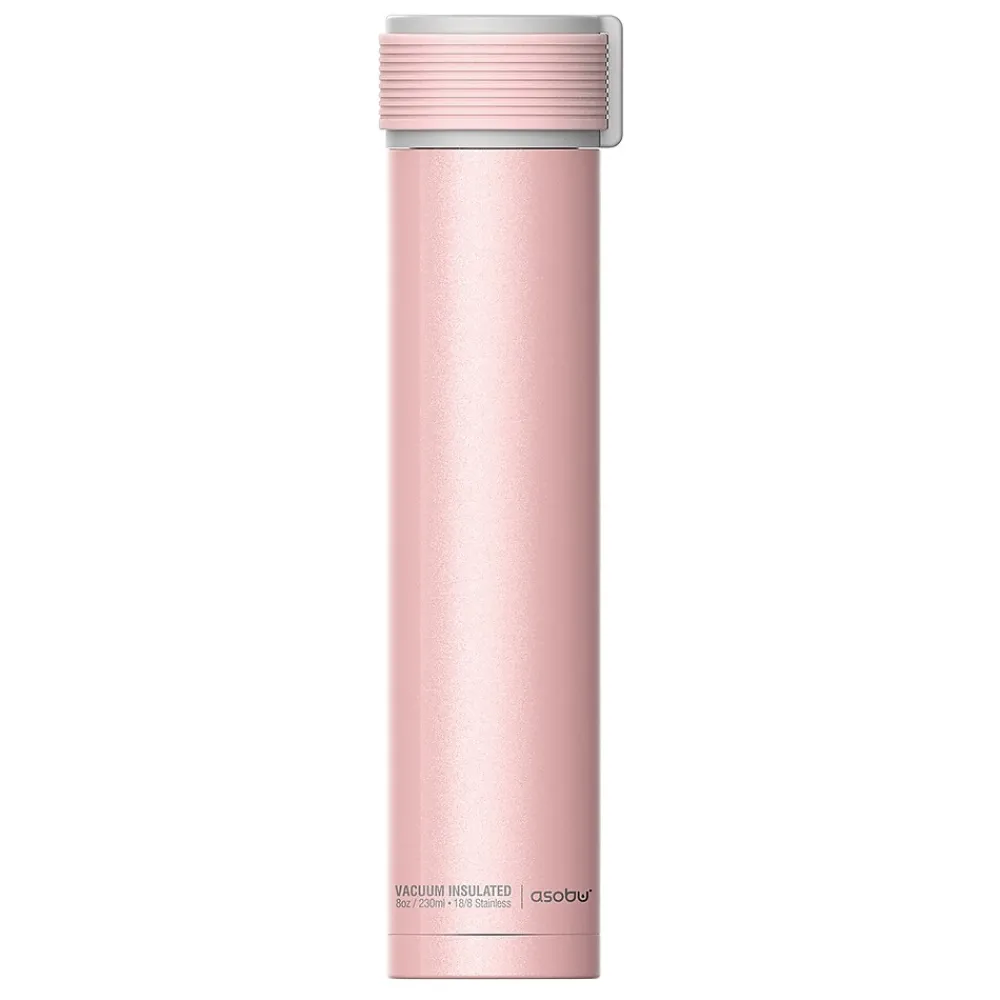 ASOBU Skinny Mini Ultimate Stainless Steel Vacuum Insulated Water Bottle, 8 oz., Pink (ADNANASBV20P)