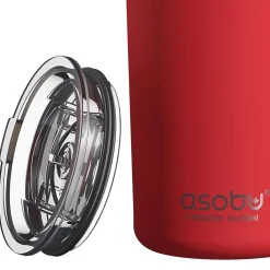 Stainless Steel Double Wall Insulated Travel Mug, 20 oz., Red (ADNANASM90R)<ASOBU