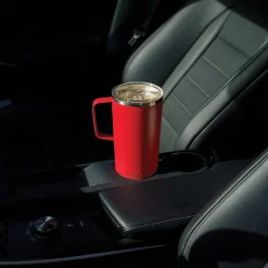 Stainless Steel Double Wall Insulated Travel Mug, 20 oz., Red (ADNANASM90R)<ASOBU