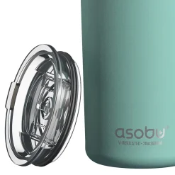 Stainless Steel Double Wall Insulated Travel Mug, 20 oz., Mint (ADNANASM90MINT)<ASOBU Online