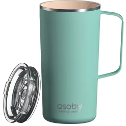 Stainless Steel Double Wall Insulated Travel Mug, 20 oz., Mint (ADNANASM90MINT)<ASOBU Online
