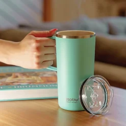 Stainless Steel Double Wall Insulated Travel Mug, 20 oz., Mint (ADNANASM90MINT)<ASOBU Online