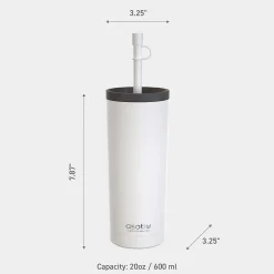 Super Sippy Insulated Coffee Tumbler, 20 oz., White (NA-ICT200)<ASOBU