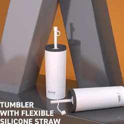 Super Sippy Insulated Coffee Tumbler, 20 oz., White (NA-ICT200)<ASOBU