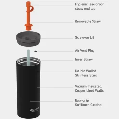 Super Sippy Insulated Coffee Tumbler, 20 oz., Black (NA-ICT200)<ASOBU New