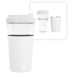 Vista Stainless Steel Double Wall Insulated Coffee Mug, 20 oz., White (ADNASM40W)<ASOBU Outlet