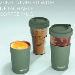 Vista Stainless Steel Clear-Insulation Tritan Coffee Mug, 20 oz., Green (SM40)<ASOBU Sale