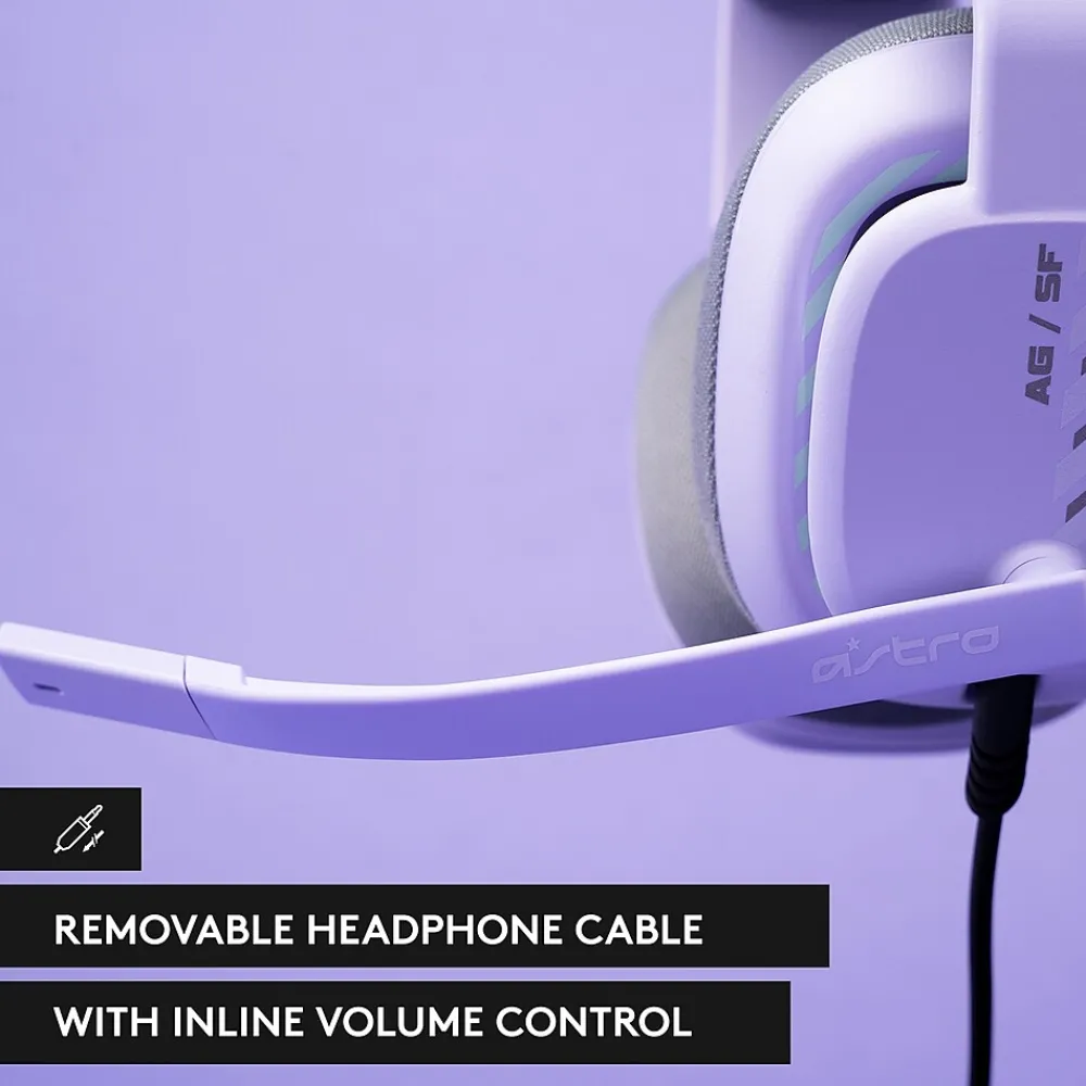 Clearance Logitech Astro A10 Gen 2 Stereo Over-the-Ear Gaming Headset, Lilac (939-002076)