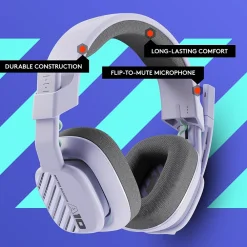 Clearance Logitech Astro A10 Gen 2 Stereo Over-the-Ear Gaming Headset, Lilac (939-002076)