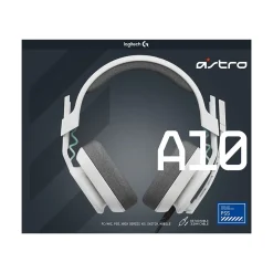 New Logitech Astro Gaming A10 Gen 2 Stereo Headset, White (939-002062)