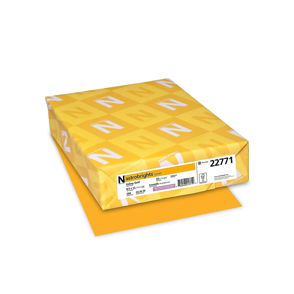 Card Stock*Astrobrights 65 lb. Cardstock Paper, 8.5" x 11", Galaxy Gold, 250 Sheets/Pack (WAU22771)