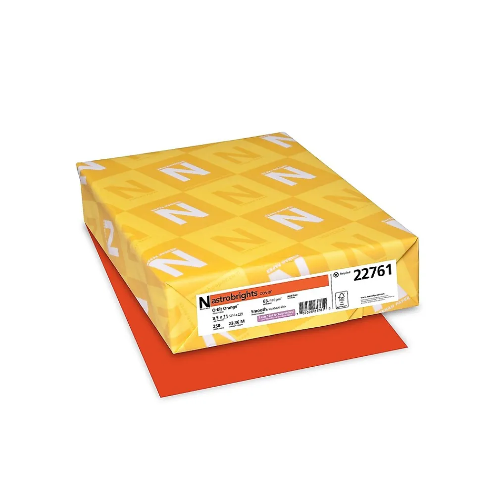 Card Stock*Astrobrights 65 lb. Cardstock Paper, 8.5" x 11", Orbit Orange, 250 Sheets/Pack (WAU22761)