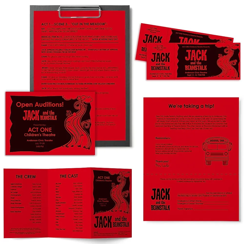 Multipurpose Paper*Astrobrights 11" x 17" Color Copy Paper, 24lbs., Red, 500 Sheets/Ream (21553/22553)