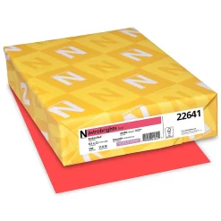 Multipurpose Paper*Astrobrights Colored Paper, 24 lbs., 8.5" x 11", Rocket Red, 500 Sheets/Ream (22641)