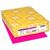 Multipurpose Paper*Astrobrights Colored Paper, 24 lbs., 8.5" x 11", Fireball Fuchsia, 500 Sheets/Ream (22681/21688)