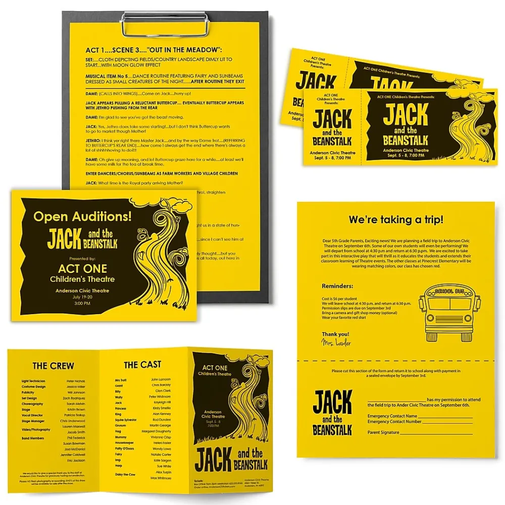 Copy Paper*Astrobrights Colored Paper, 24 lbs., 8.5" x 11", Sunburst Yellow, 500 Sheets/Ream (WAU22591)