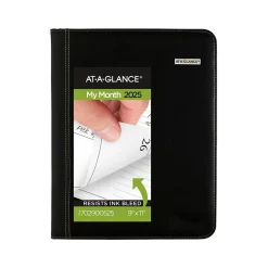 Executive Faux Leather Padfolio, Black (70-290-05-25)<AT-A-GLANCE New