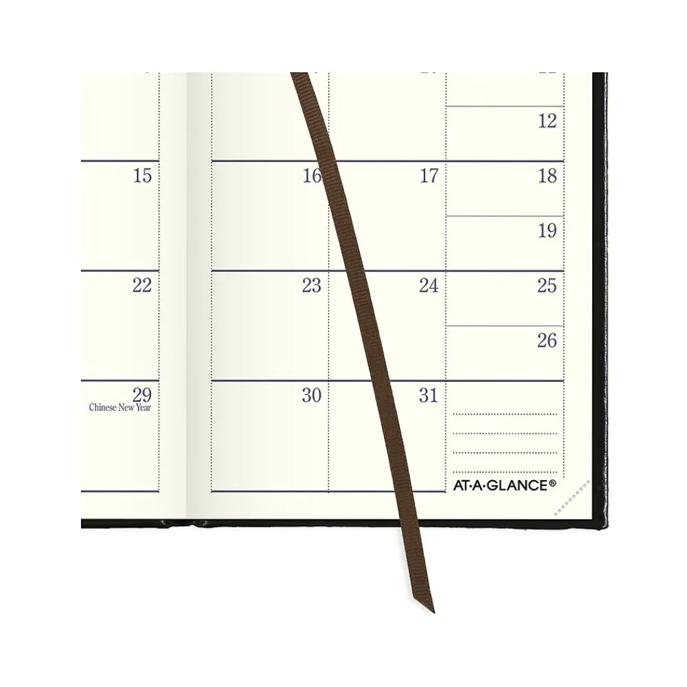 Journals|AT-A-GLANCE Fine Pocket Hardcover Diary, 3" x 5", Ruled, Black (70-1111-05-25)