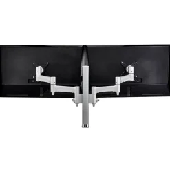 Clearance Atdec Adjustable Dual Monitor Arm for Flat/Curved Monitors up to 32", Silver (AWMS-2-4640-F-S)