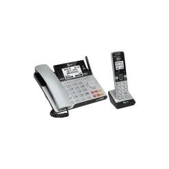 AT&T Connect to Cell 2-Line Cordless VOIP Phone with Digital Answering, Black/Silver (TL86103)