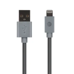 PVC Charge and Sync Lightning Cable, 4 ft., Gray (PVLC1-GRY)<AT&T Clearance