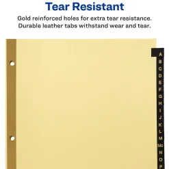 Dividers|Avery A-Z Leather Dividers, 26-Tabs, Gold (11350)