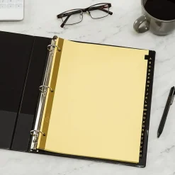 Dividers|Avery A-Z Leather Dividers, 26-Tabs, Gold (11350)