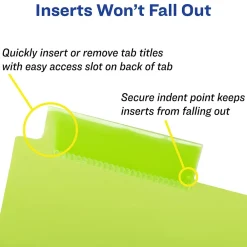 Dividers|Avery Big Tab Corner Lock Insertable Plastic Dividers with 3 Pockets, 5 Tabs, Multicolor (11273)