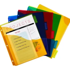 Dividers|Avery Big Tab Corner Lock Insertable Plastic Dividers with 3 Pockets, 5 Tabs, Multicolor (11273)