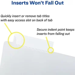 Dividers|Avery Big Tab Insertable Plastic Dividers with Pocket, 5 Tabs, Multicolor Pastel (07714)