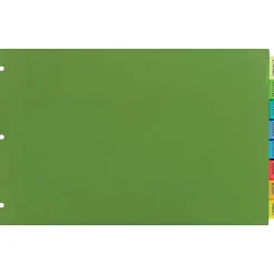 Dividers|Avery Big Tab Insertable Plastic Dividers for 11" x 17" Binders, 8 Tabs, Multicolor (11179)