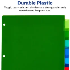 Dividers|Avery Big Tab Insertable Plastic Dividers, 8 Tabs, Multicolor, 24 Sets/Carton (11903)
