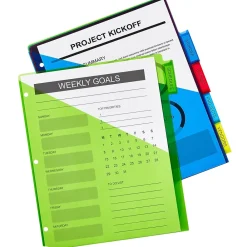 Dividers|Avery Big Tab Insertable Plastic Dividers with 2 Pockets, 5 Tabs, Multicolor (11906)