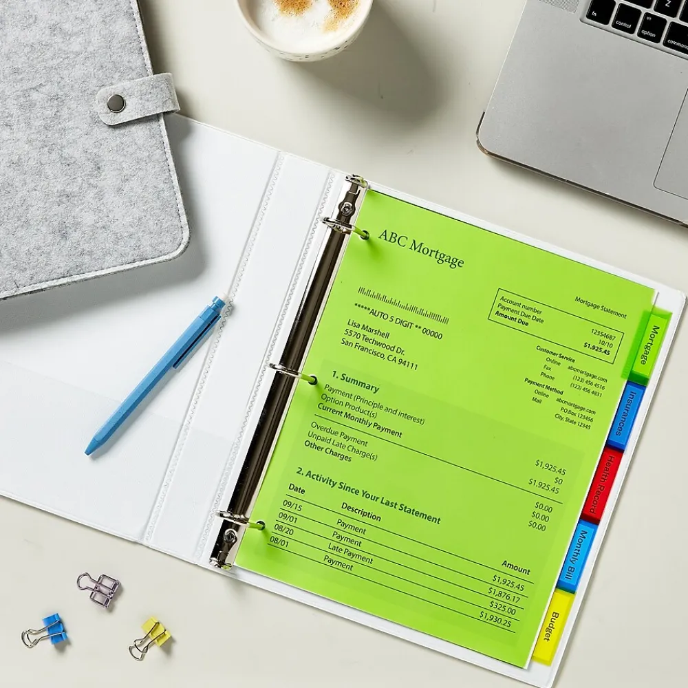 Dividers|Avery Big Tab Insertable Plastic Divider, 5 Tabs, Multicolor, 1 Set (11900)