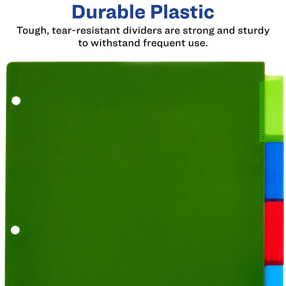 Dividers|Avery Big Tab Insertable Plastic Divider, 5 Tabs, Multicolor, 1 Set (11900)