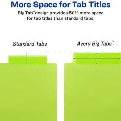 Dividers|Avery Big Tab Insertable Plastic Divider, 5 Tabs, Multicolor, 1 Set (11900)