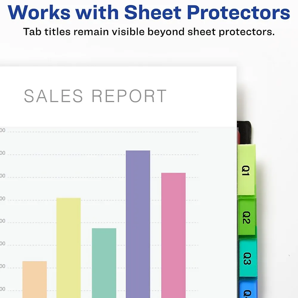 Dividers|Avery Big Tab Insertable Plastic Divider, 8 Tabs, Multicolor, 1 Set (11903)