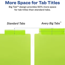 Dividers|Avery Big Tab Insertable Plastic Divider, 8 Tabs, Multicolor, 1 Set (11903)