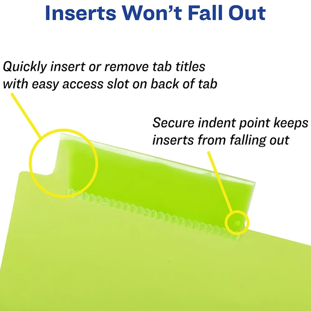 Dividers|Avery Big Tab Insertable Plastic Divider, 8 Tabs, Multicolor, 1 Set (11903)