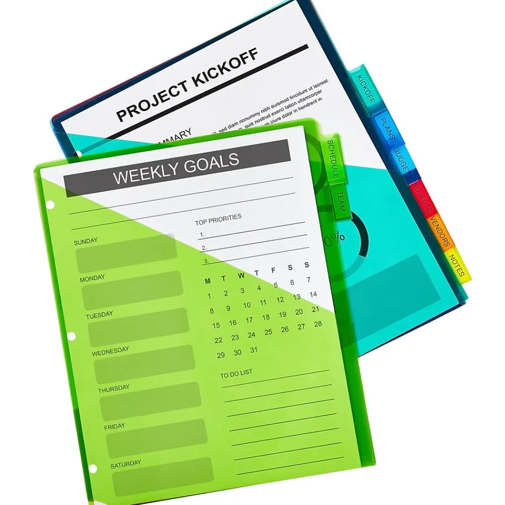 Dividers|Avery Big Tab Insertable Plastic Divider, 8 Tabs, Multicolor, 1 Set (11903)