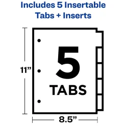 Dividers|Avery Big Tab Insertable Paper Dividers, 5-Tab, Yellow (11110)