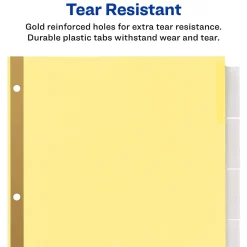 Dividers|Avery Big Tab Insertable Paper Dividers, 5-Tab, Yellow (11110)