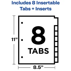 Dividers|Avery Big Tab Insertable Paper Divider, 8 Tabs, Multicolor, 1 Set (11111)