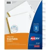 Dividers|Avery Big Tab Insertable Paper Dividers, Clear 5 Tab, White (11122)